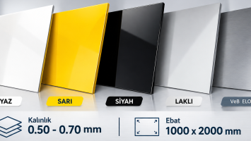 0,70mm Kalınlığında 1000x2000mm Ebatında Siyah Boyalı Alüminyum Levha